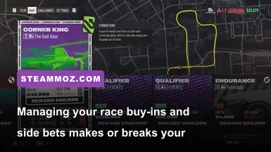 Side bet and buy-in interface before a street race in Need for Speed Unbound