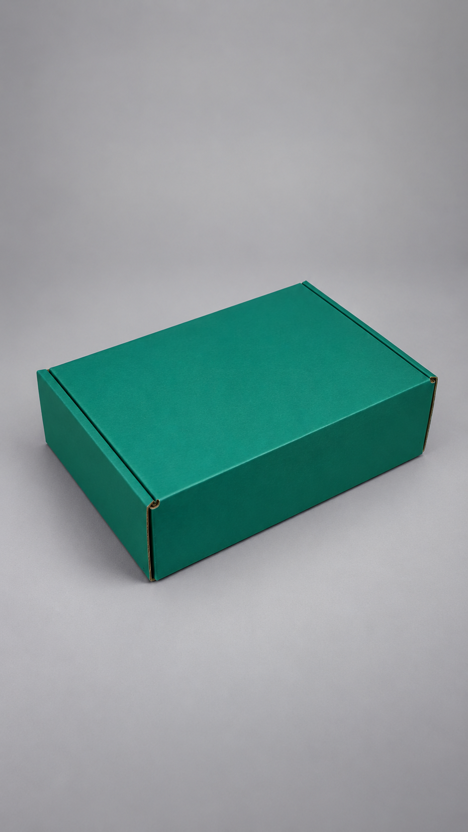 Однотонная зелёная коробка из гофрокартона, Paperibox Алматы