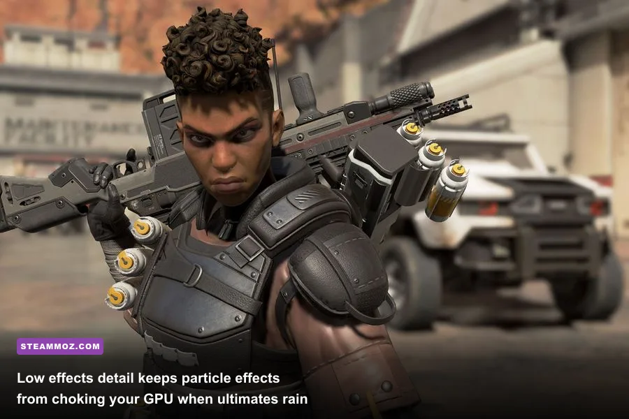 Bangalore smoke and ability effects during an intense Apex Legends close-quarters fight