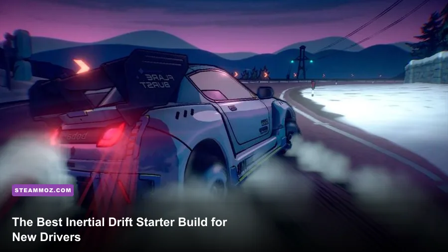 Inertial Drift car drifting through a night mountain road