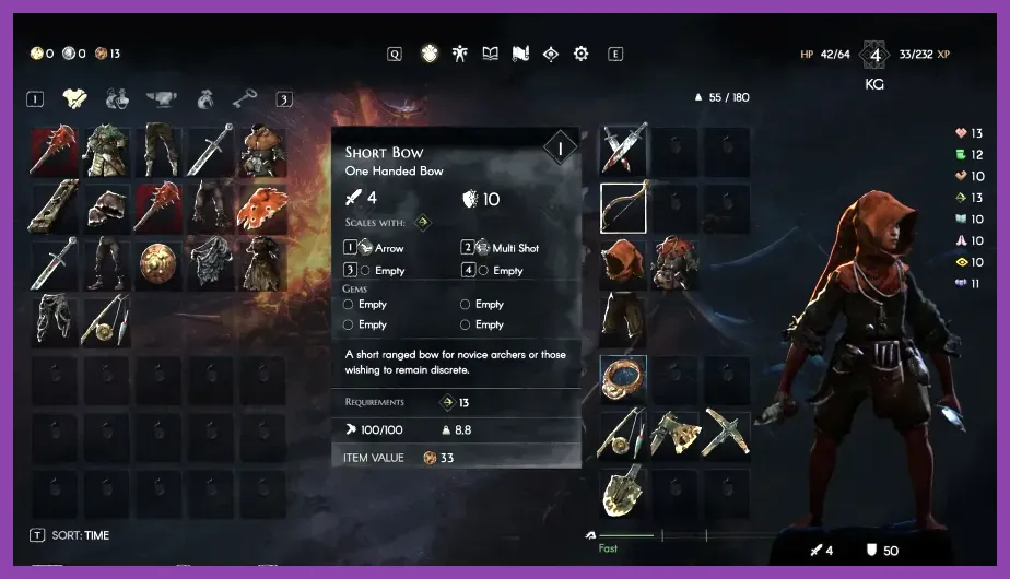 No Rest for the Wicked archer using a bow against enemies in Pilgrim's Pass