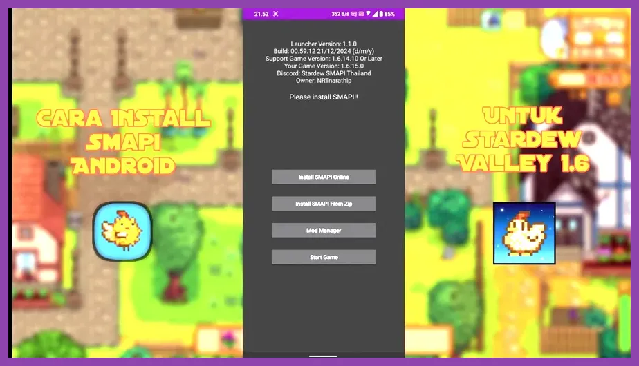 SMAPI running Stardew Valley on Android mobile