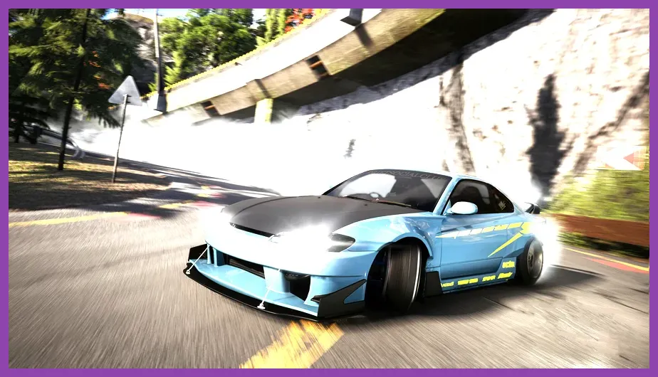 CarX Street car crossing the finish line in a club race