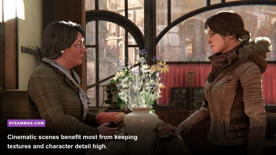 Dana Roze in a Syberia The World Before cinematic scene