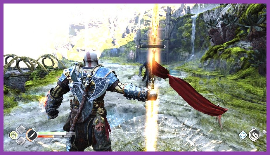 Kratos unleashing a high-damage siphon build using the Draupnir Spear in Valhalla