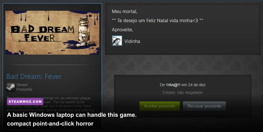 Bad Dream Fever running on a Windows gaming PC