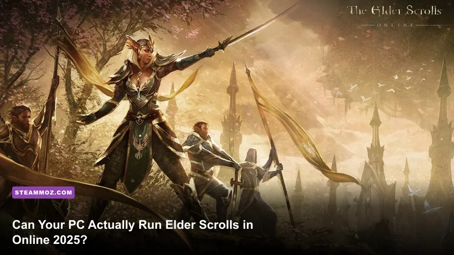 Sweeping landscape view in Elder Scrolls Online showing Tamriel's vast open world