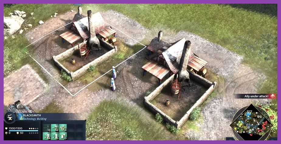 Blacksmith upgrading units in Age of Empires 4