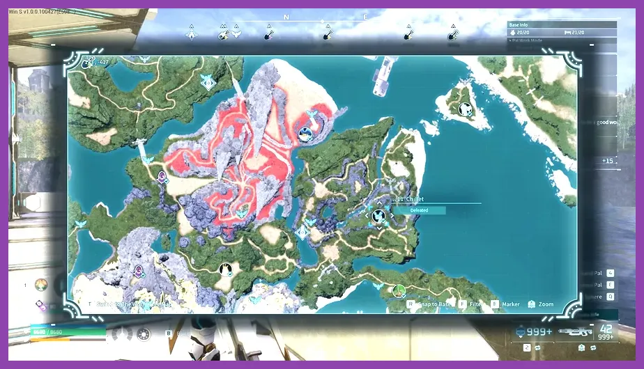 Map highlighting where to find the A-Tier Shadow Weaver's Garb in Palworld