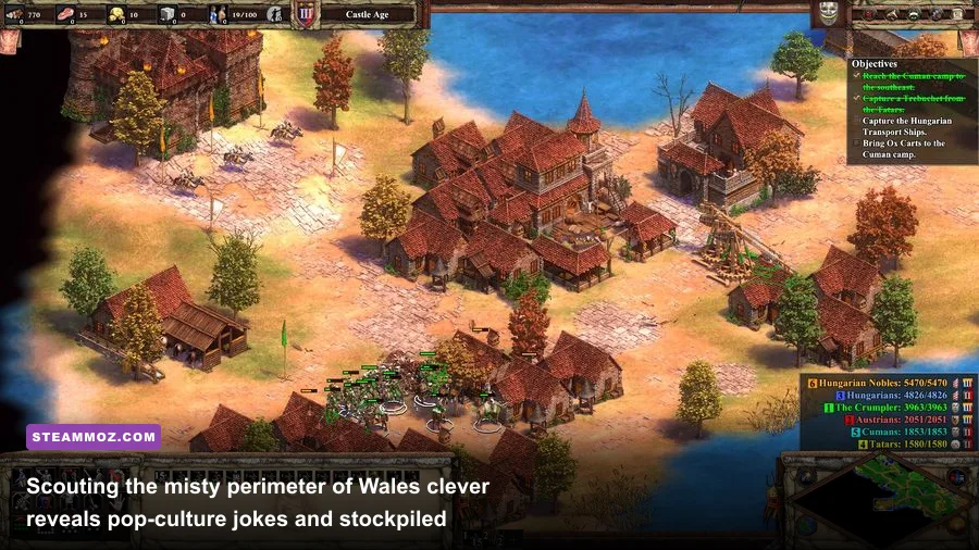 Edward Longshanks Britons army surrounding a Welsh stronghold in Age of Empires 2