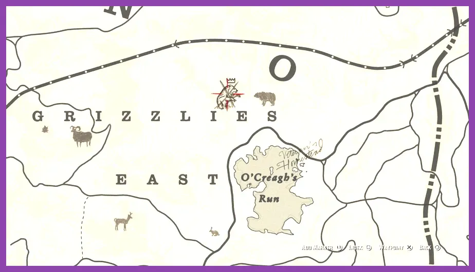 Map of Legendary Animal locations for the best outfit materials in Red Dead Redemption 2