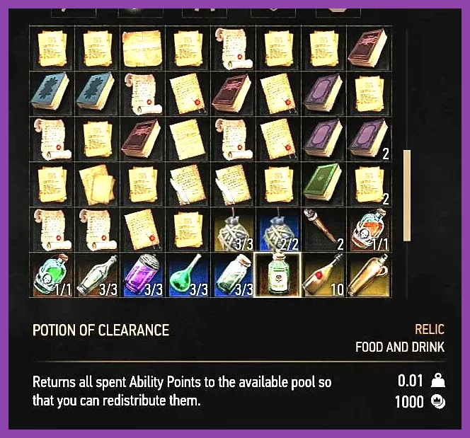 The Witcher 3 Potion of Clearance icon in inventory