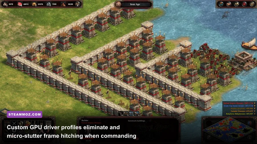 Roman legionnaires attacking fortified walls in Age of Empires Definitive Edition