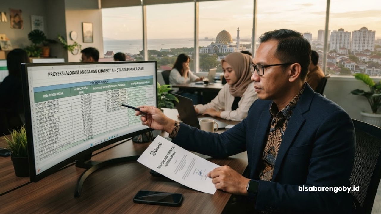 Chief Technology Officer (CTO) memproyeksikan alokasi anggaran sebelum memutuskan beli Chatbot AI untuk startup di Makassar berbasis OpenAI