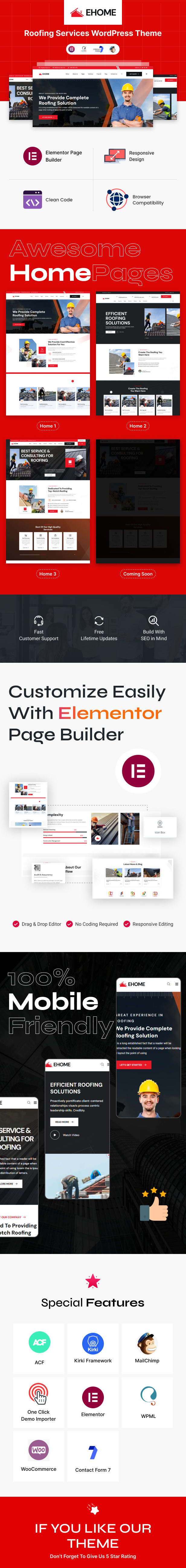 Ehome - Roofing Services WordPress Theme