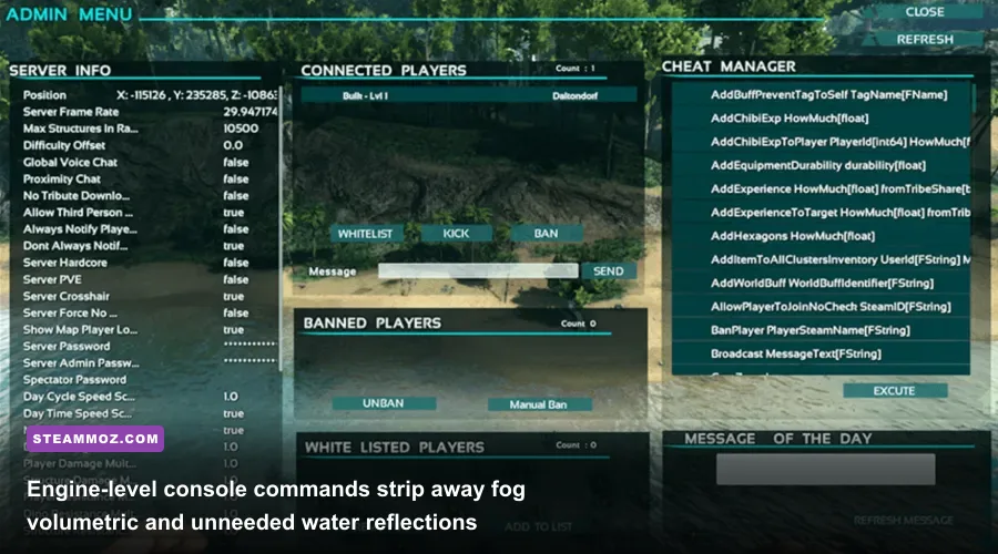 In-game console command bar active in ARK Survival Evolved