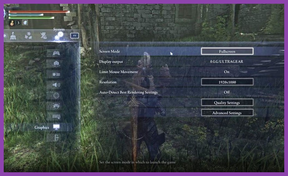 Settings menu displaying resolution, texture quality, and ray tracing options
