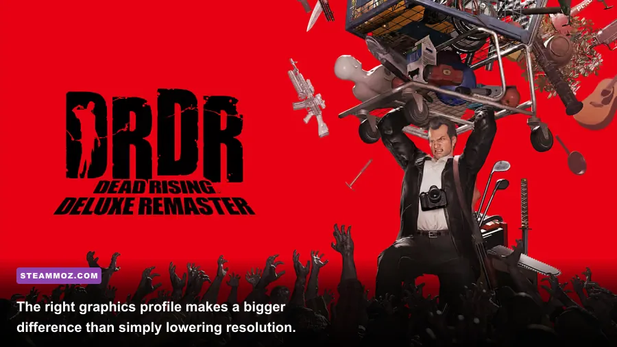 Dead Rising Deluxe Remaster PC graphics settings menu showing resolution and quality options