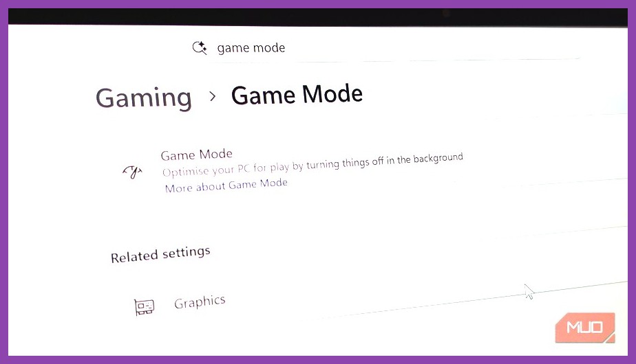 Windows 11 Game Mode Settings