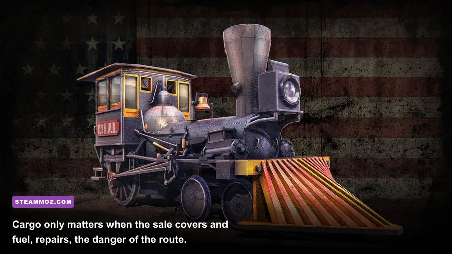 Bounty Train station trading menu with cargo prices and supplies