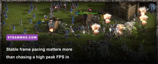 Cossacks 3 infantry and cannon units fighting in a smoky battlefield