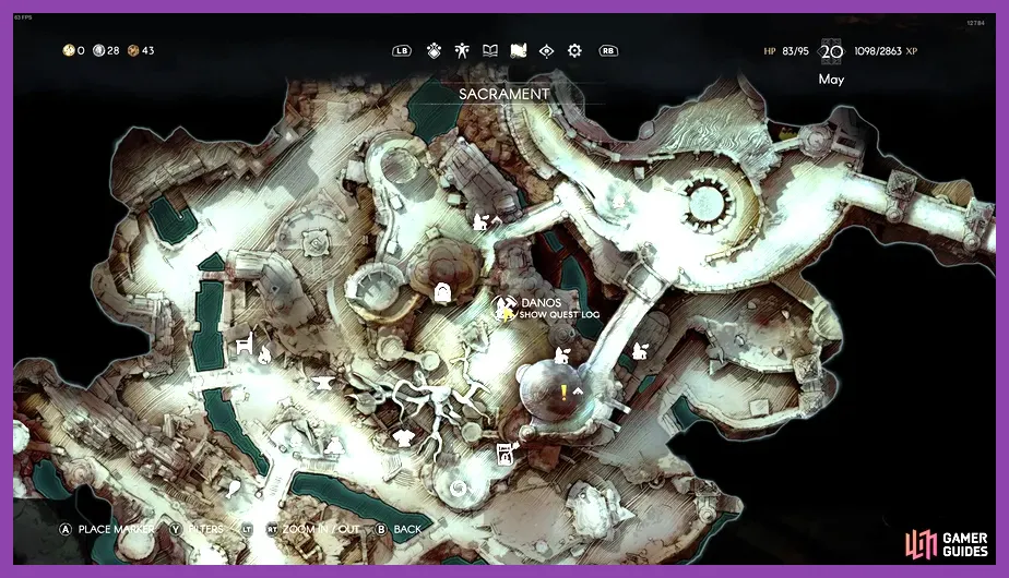 Map interface in No Rest for the Wicked Sacrament hub