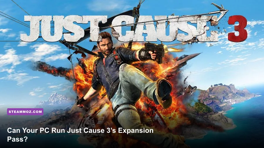 Just Cause 3 Air Land Sea Expansion Pass gameplay with Rico Rodriguez flying over Medici