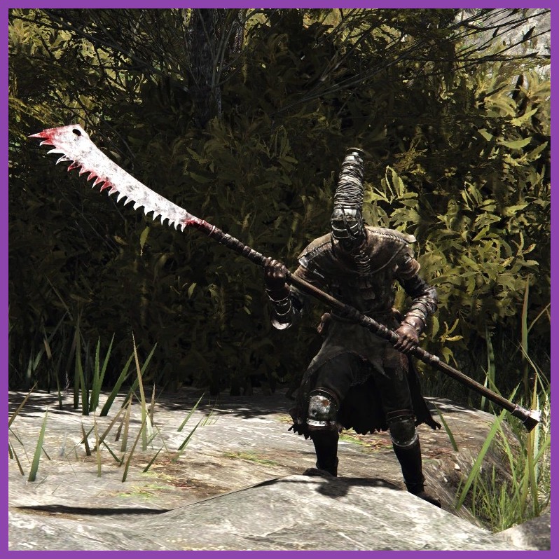 Player sneaking up on a Vulgar Militia enemy outside the Bestial Sanctum
