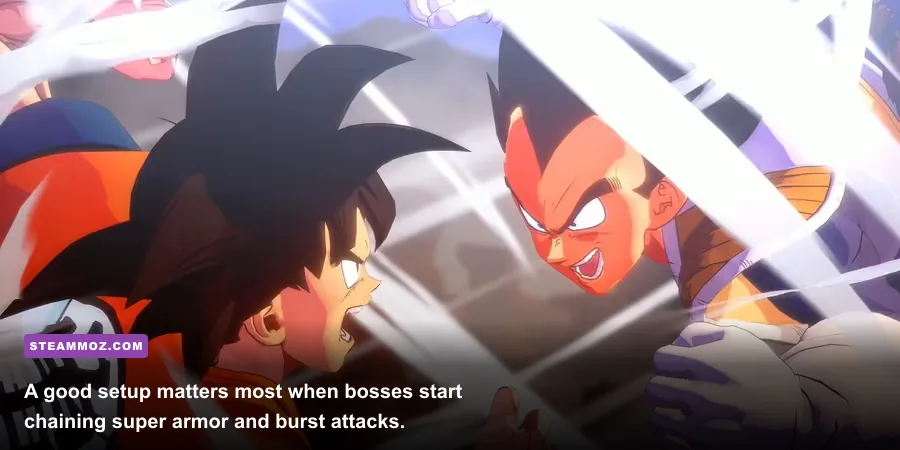 Goku and Vegeta fighting a powerful enemy in DRAGON BALL Z KAKAROT