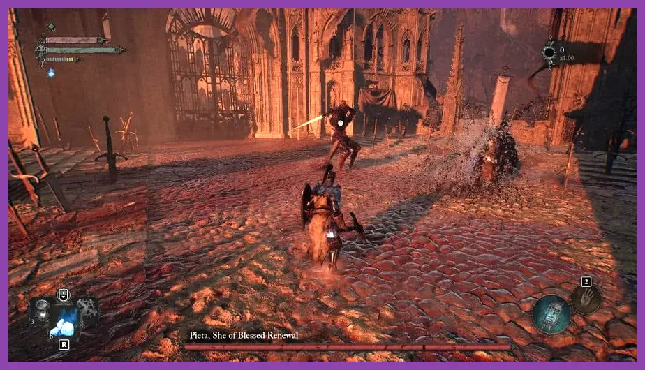 Pieta boss NPC at Skyrest Bridge hub in Lords of the Fallen