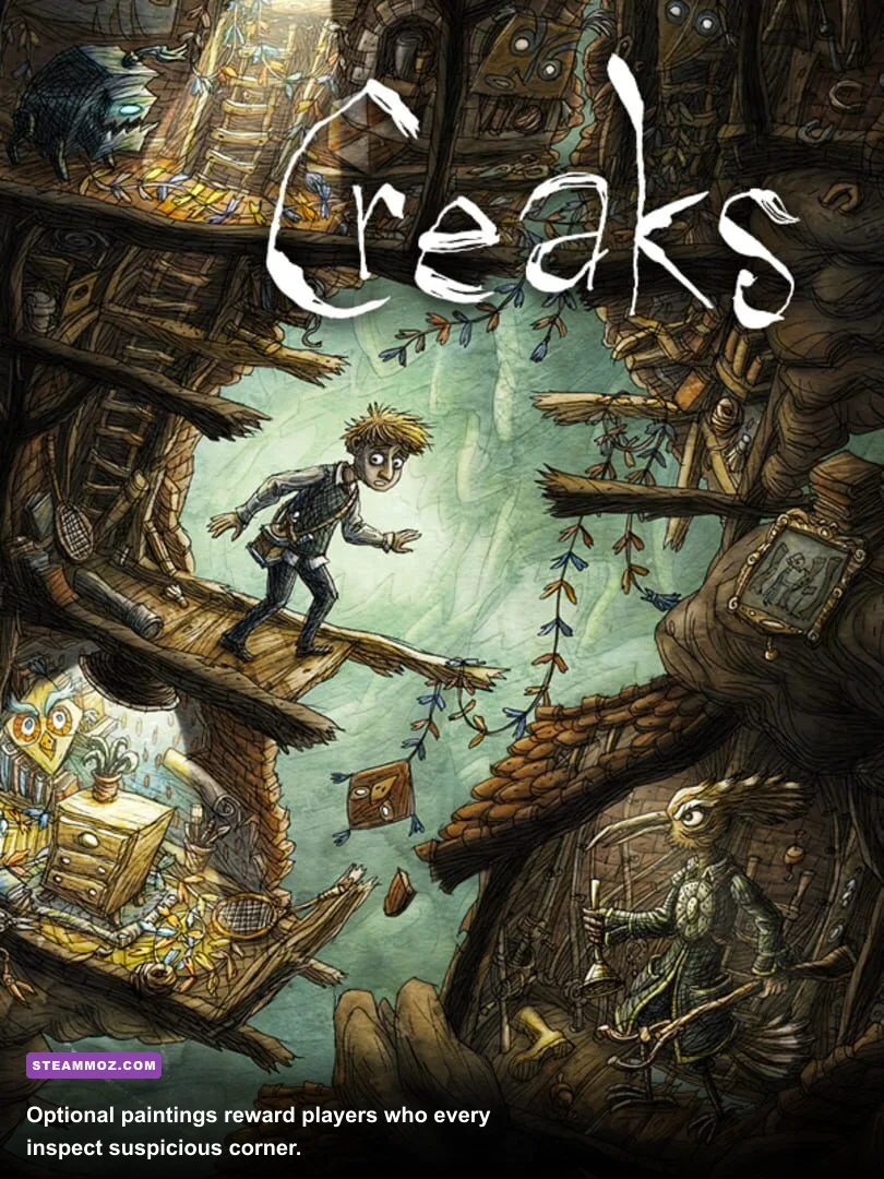 Creaks hidden collectible painting displayed in an underground room
