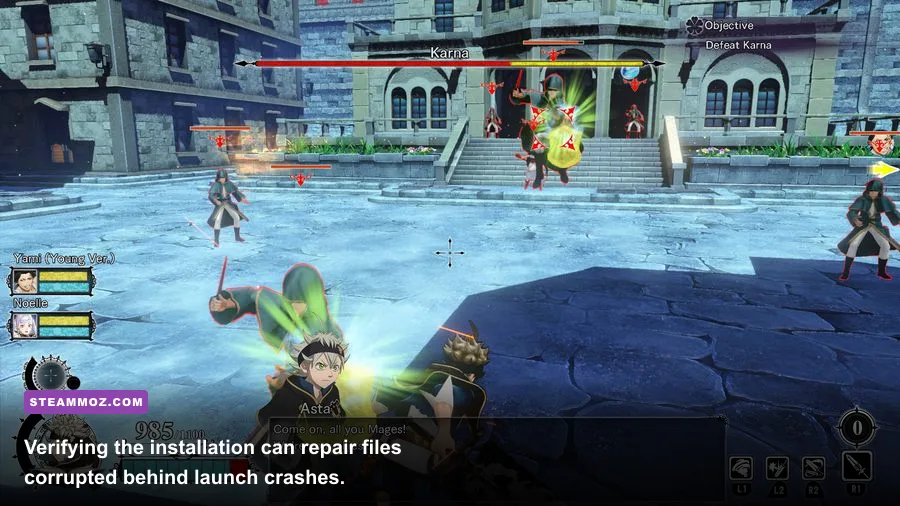 Steam properties and file verification process for BLACK CLOVER QUARTET KNIGHTS