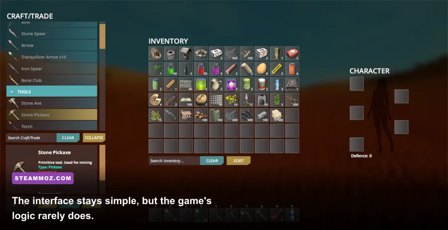 Dropsy's inventory and exploration interface showing collectible adventure items