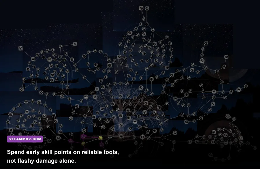 Eldest Souls skill tree and upgrade menu in the Sanctuary