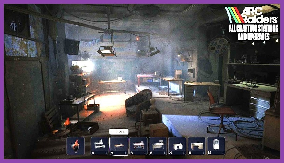 Player customizing and crafting armor components at the Speranza subterranean workbench