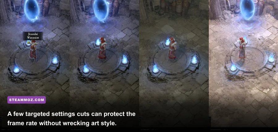 Dungeons 4 PC graphics settings for resolution shadows and performance
