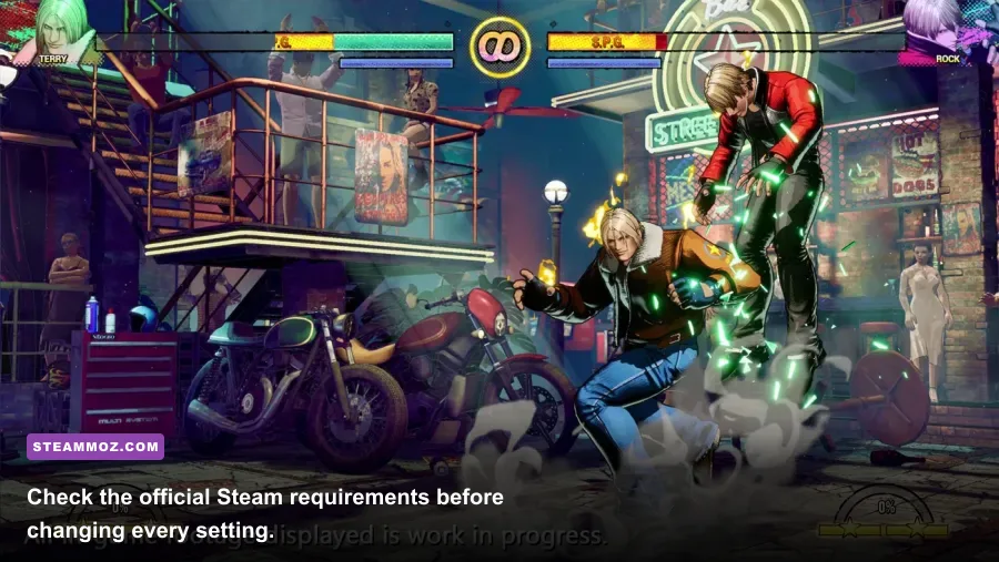 Fatal Fury City of the Wolves Steam page showing PC system requirements