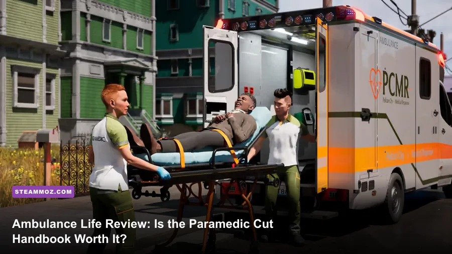 Ambulance Life A Paramedic Simulator ambulance racing through San Pelicano