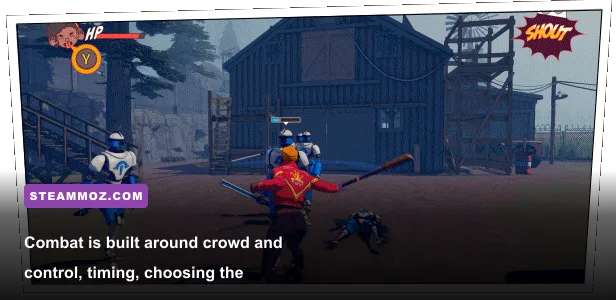 Pax and the crew fighting Riffs in Dustborn