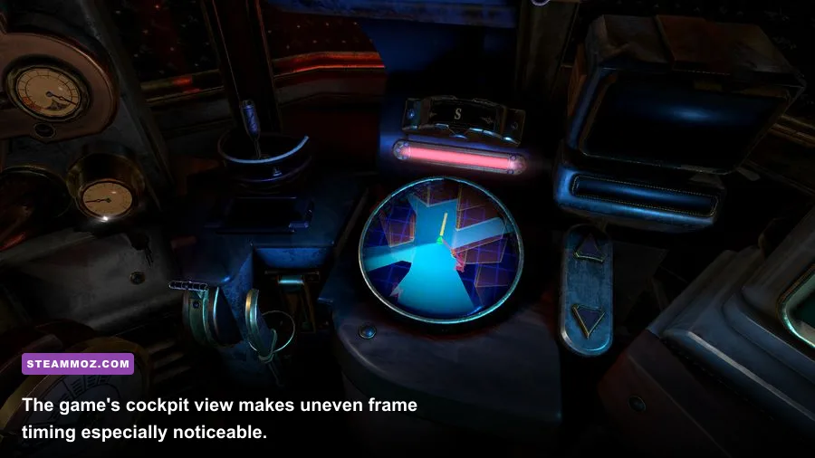 A Rogue Escape SteamVR gameplay with cockpit controls and interface