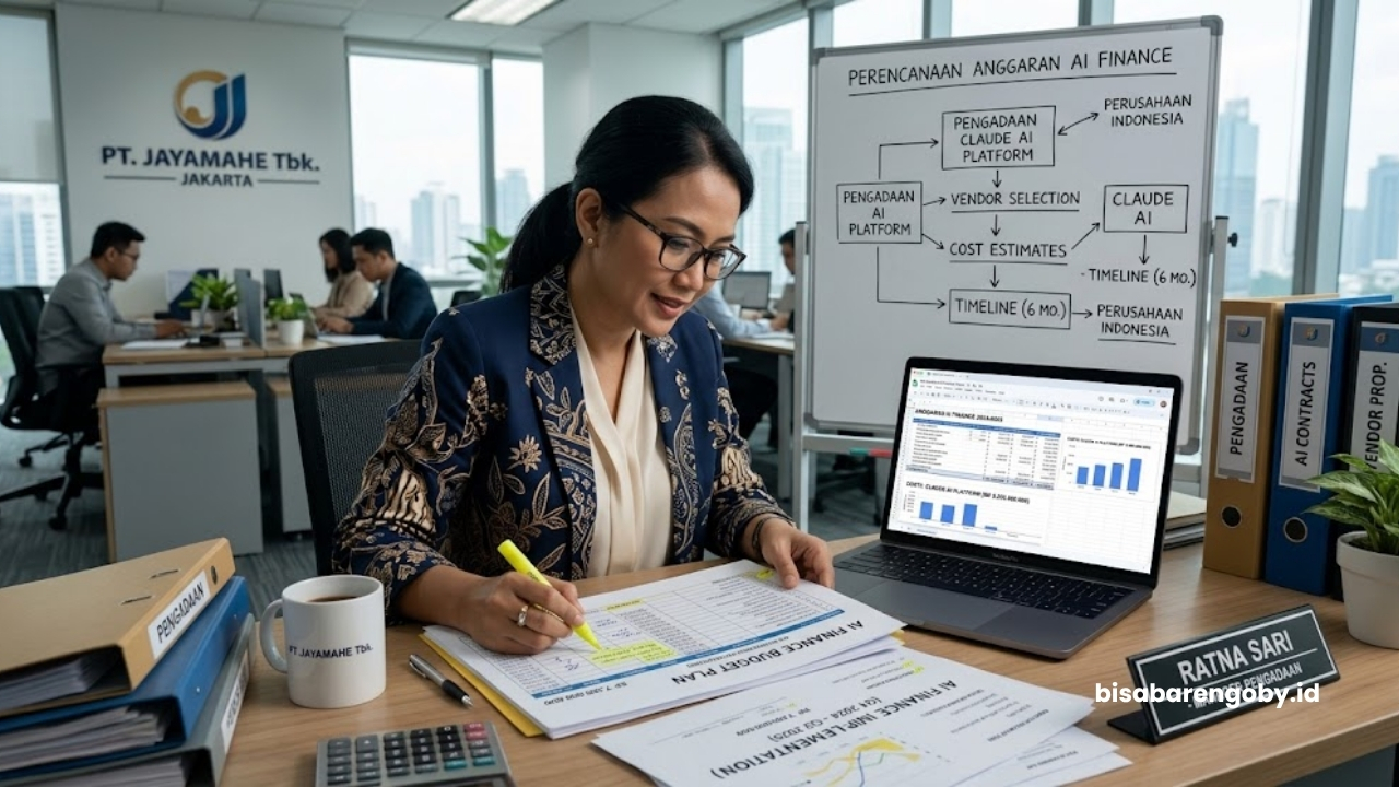 Manajer pengadaan merencanakan anggaran untuk beli AI Finance untuk perusahaan di Indonesia berbasis Claude