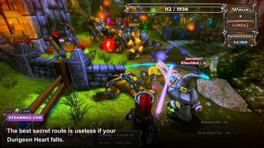 The Dungeon Heart under attack during a Dungeons campaign mission