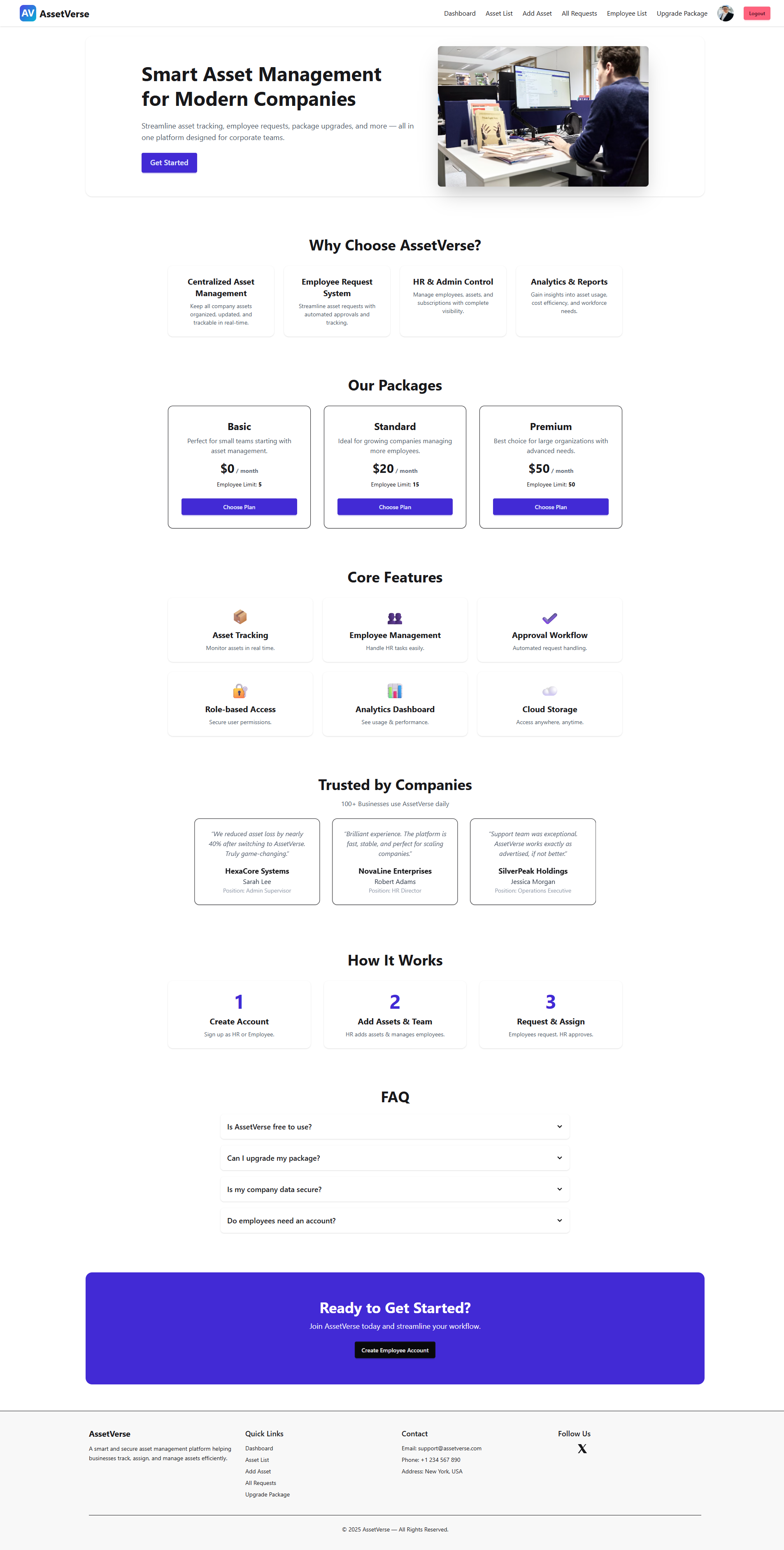 AssetVerse - HR and Asset Management Platform