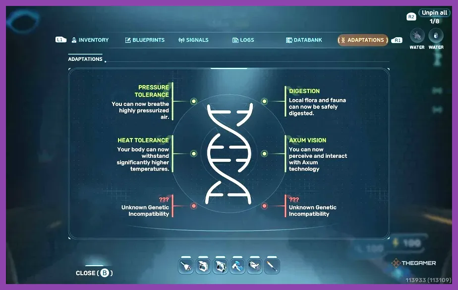Completed story mission objective screen showing XP reward in Subnautica 2