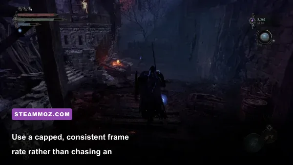 The Lords of the Fallen Mournstead environment on a gaming PC