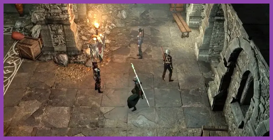High level party positioning for challenging combat encounter in Baldurs Gate 3