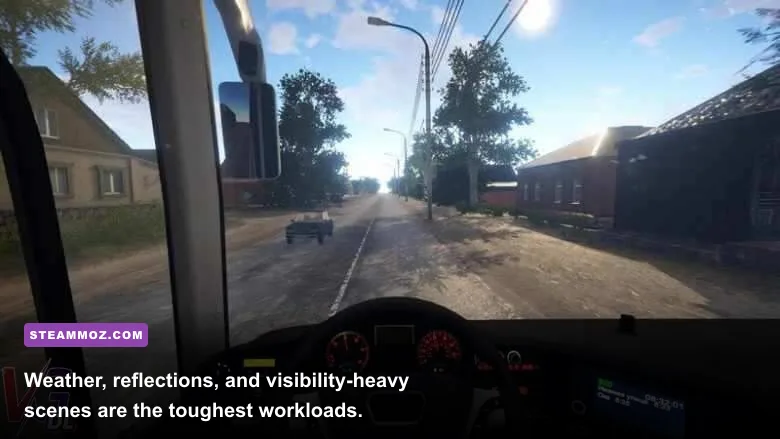 Bus Driver Simulator Murom Suburbs bus driving in wet weather