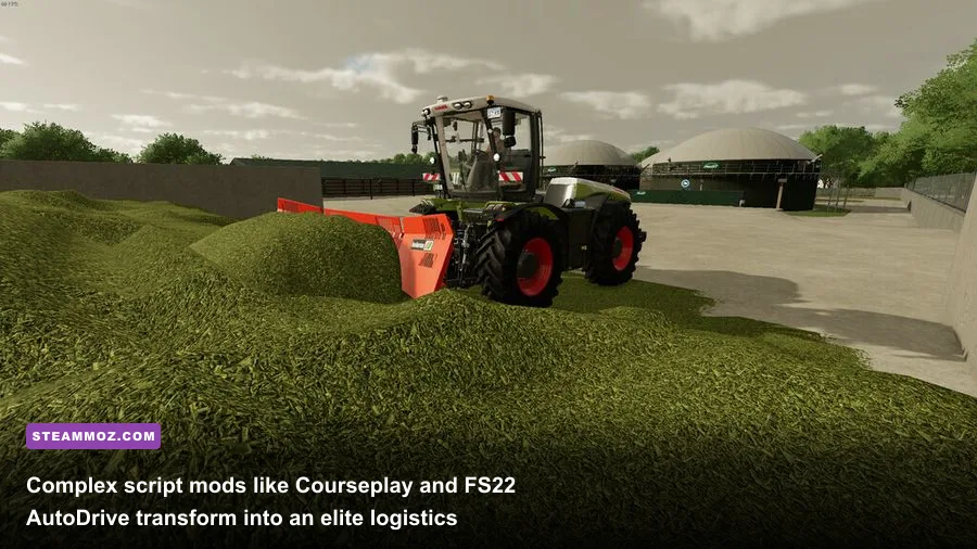 Courseplay automated route network overlay on Farming Simulator 22 minimap