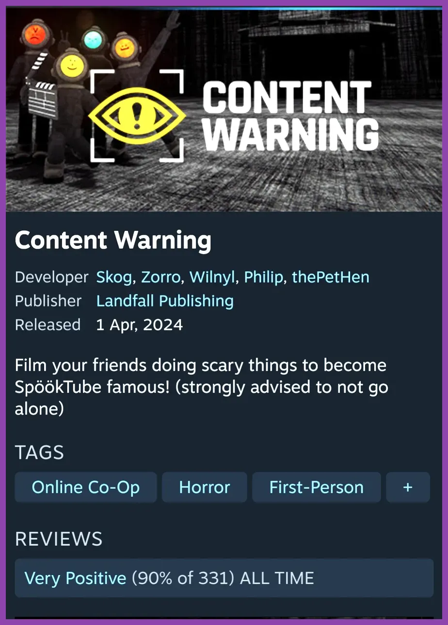 Content Warning SpookTube view count screen