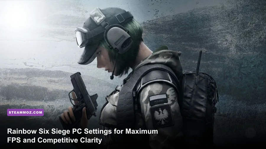 Rainbow Six Siege operator peeking a corner on PC
